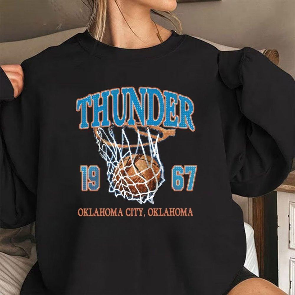 Oklahoma City Basketball Black Crewneck Sweatshirt